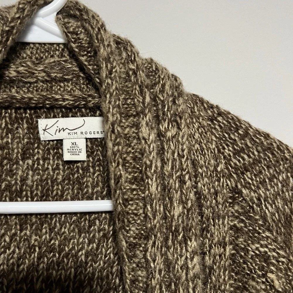 Kim Rogers Women's Size XL Long Sleeve Knit Cardigan Sweater Open Front - Picture 4 of 8